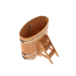 Купель овальная Bentwood из сращенных ламелей лиственницы 0,69х1,31 h=1,20