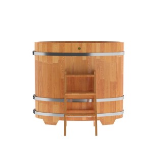 Купель овальная Bentwood из сращенных ламелей лиственницы 0,69х1,31 h=1,20