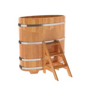 Купель овальная Bentwood из сращенных ламелей лиственницы 0,69х1,31 h=1,40