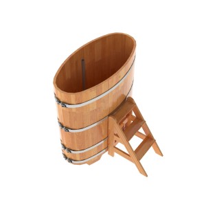 Купель овальная Bentwood из сращенных ламелей лиственницы 0,69х1,31 h=1,40