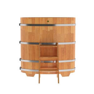 Купель овальная Bentwood из сращенных ламелей лиственницы 0,69х1,31 h=1,40