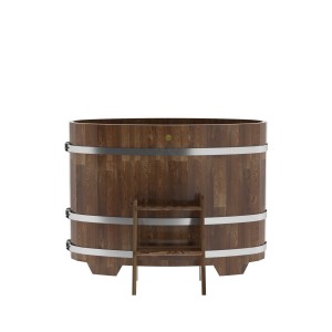 Купель для бани Bentwood овальная, 0,69х1,31х1.1 м из сращенных ламелей мореной лиственницы