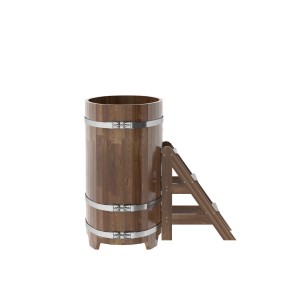 Купель для бани Bentwood овальная, 0,69х1,31х1.2 м из сращенных ламелей мореной лиственницы