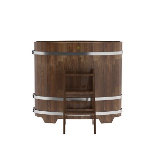 Купель для бани Bentwood овальная, 0,69х1,31х1.2 м из сращенных ламелей мореной лиственницы