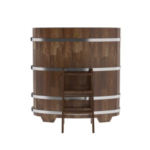Купель для бани Bentwood овальная, 0,69х1,31х1.4 м из сращенных ламелей мореной лиственницы