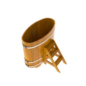 Купель для бани Bentwood овальная, 0,69х1,31х1.2 м из лиственницы натуральной премиум