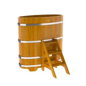 Купель для бани Bentwood овальная, 0,69х1,31х1.4 м из лиственницы натуральной премиум
