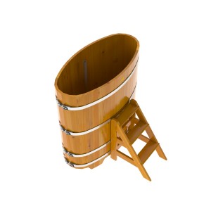 Купель для бани Bentwood овальная, 0,69х1,31х1.4 м из лиственницы натуральной премиум