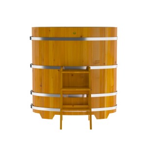 Купель для бани Bentwood овальная, 0,69х1,31х1.4 м из лиственницы натуральной премиум