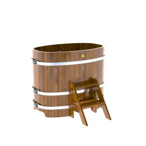 Купель для бани Bentwood овальная, 0,76х1,16х1 м из лиственницы мореной премиум