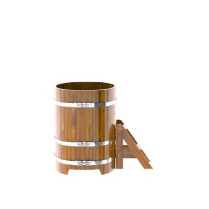 Купель для бани Bentwood овальная, 0,76х1,16х1 м из лиственницы мореной премиум