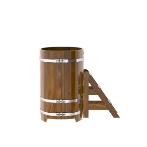 Купель для бани Bentwood овальная, 0,76х1,16х1.2 м из лиственницы мореной премиум