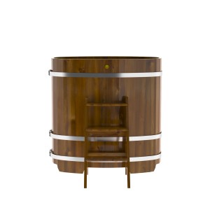 Купель для бани Bentwood овальная, 0,76х1,16х1.2 м из лиственницы мореной премиум