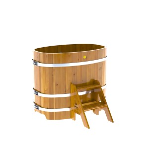 Купель для бани Bentwood овальная, 0,76х1,16х1.1 м из лиственницы натуральной премиум