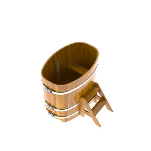 Купель для бани Bentwood овальная, 0,76х1,16х1.1 м из лиственницы натуральной премиум