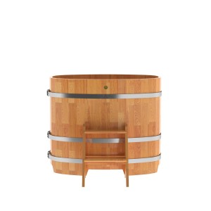 Купель овальная Bentwood из сращенных ламелей лиственницы 0,76х1,16 h=1,0