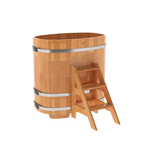 Купель овальная Bentwood из сращенных ламелей лиственницы 0,76х1,16 h=1,20