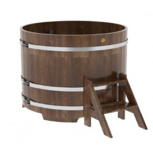Купель для бани Bentwood круглая, d=1.17x1.0 м из сращенных ламелей мореной лиственницы