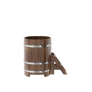 Купель для бани Bentwood овальная, 0,76х1,16х1 м из сращенных ламелей мореной лиственницы