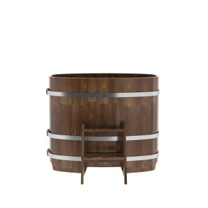 Купель для бани Bentwood овальная, 0,76х1,16х1 м из сращенных ламелей мореной лиственницы