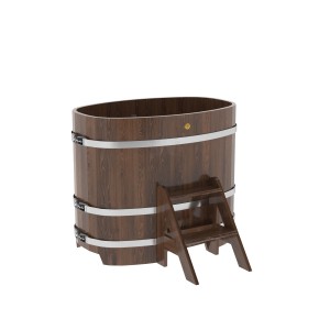 Купель для бани Bentwood овальная, 0,76х1,16х1.1 м из дуба мореного