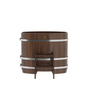 Купель для бани Bentwood овальная, 0,76х1,16х1.1 м из дуба мореного