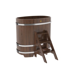 Купель для бани Bentwood овальная, 0,76х1,16х1.2 м из дуба мореного