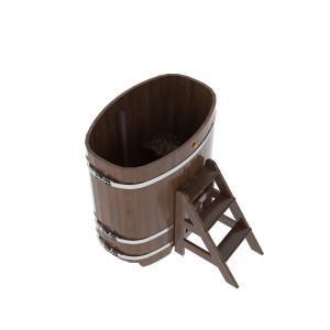 Купель для бани Bentwood овальная, 0,76х1,16х1.2 м из дуба мореного