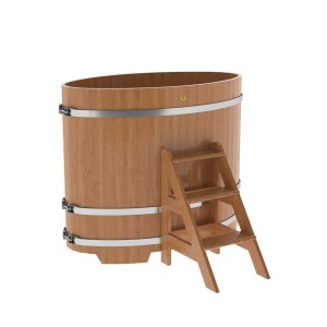 Купель для бани Bentwood овальная, 0,80х1,42х1.2 м из дуба натурального