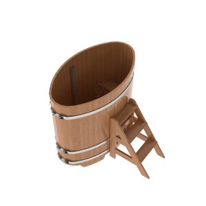 Купель для бани Bentwood овальная, 0,80х1,42х1.2 м из дуба натурального