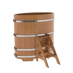 Купель для бани Bentwood овальная, 0,80х1,42х1.4 м из дуба натурального