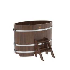 Купель для бани Bentwood овальная, 0,80х1,42х1.2 м из дуба мореного
