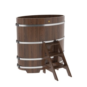 Купель для бани Bentwood овальная, 0,80х1,42х1.4 м из дуба мореного