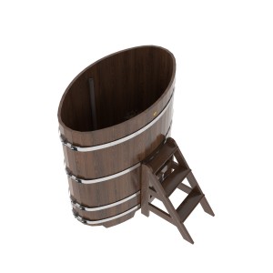 Купель для бани Bentwood овальная, 0,80х1,42х1.4 м из дуба мореного