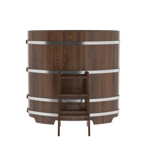 Купель для бани Bentwood овальная, 0,80х1,42х1.4 м из дуба мореного