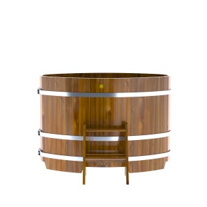 Купель для бани Bentwood овальная, 0,80х1,42х1.1 м из лиственницы мореной премиум