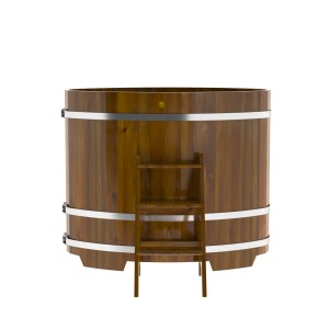 Купель для бани Bentwood овальная, 0,80х1,42х1.2 м из лиственницы мореной премиум