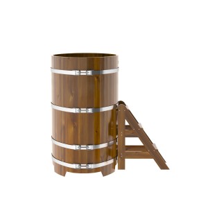 Купель для бани Bentwood овальная, 0,80х1,42х1.4 м из лиственницы мореной премиум