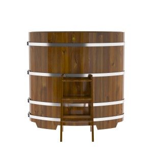 Купель для бани Bentwood овальная, 0,80х1,42х1.4 м из лиственницы мореной премиум