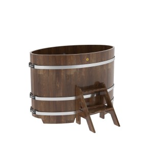 Купель для бани Bentwood овальная, 0,80х1,42х1 м из сращенных ламелей мореной лиственницы
