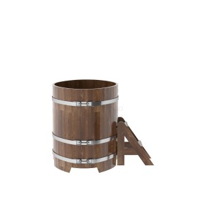 Купель для бани Bentwood овальная, 0,80х1,42х1 м из сращенных ламелей мореной лиственницы