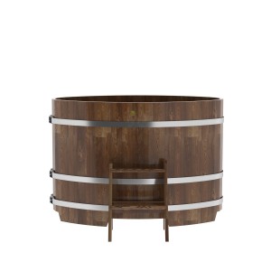 Купель для бани Bentwood овальная, 0,80х1,42х1 м из сращенных ламелей мореной лиственницы