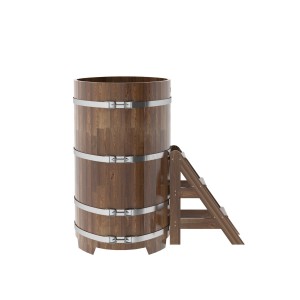 Купель для бани Bentwood овальная, 0,80х1,42х1.4 м из сращенных ламелей мореной лиственницы