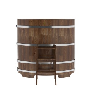 Купель для бани Bentwood овальная, 0,80х1,42х1.4 м из сращенных ламелей мореной лиственницы