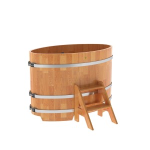 Купель для бани Bentwood овальная, 0,80х1,42х1 м из сращенных ламелей лиственницы