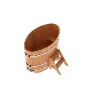 Купель для бани Bentwood овальная, 0,80х1,42х1 м из сращенных ламелей лиственницы
