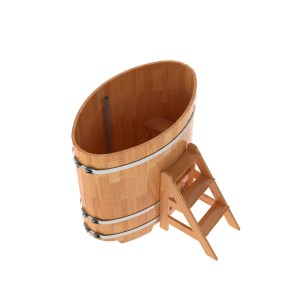 Купель для бани Bentwood овальная, 0,80х1,42х1.2 м из сращенных ламелей лиственницы