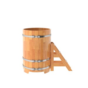Купель для бани Bentwood овальная, 0,80х1,42х1.2 м из сращенных ламелей лиственницы