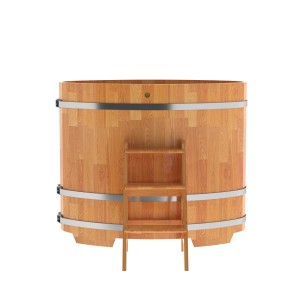 Купель для бани Bentwood овальная, 0,80х1,42х1.2 м из сращенных ламелей лиственницы