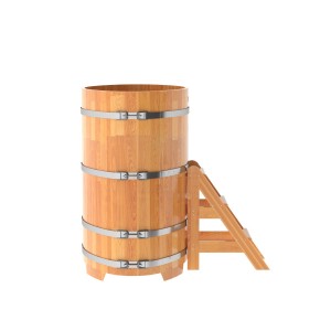 Купель для бани Bentwood овальная, 0,80х1,42х1.4 м из сращенных ламелей лиственницы